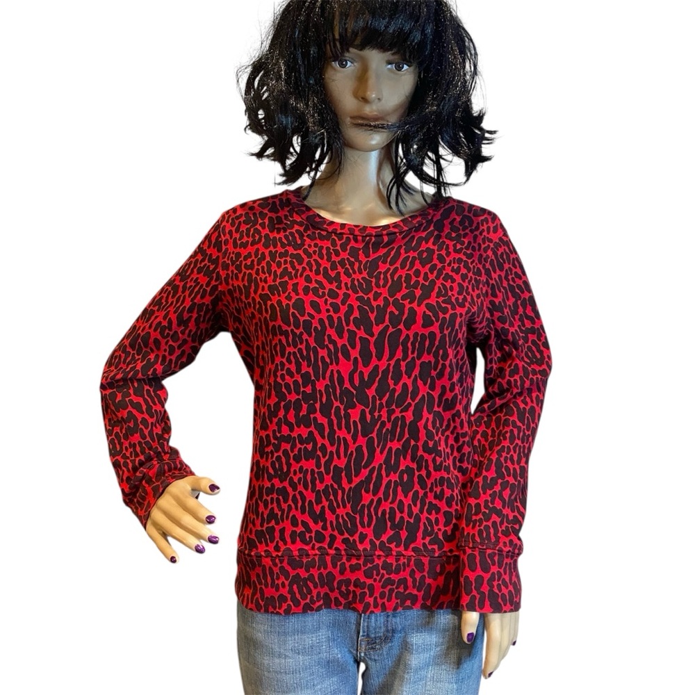 MOTHER 3/4 Sleeve Koozie Pullover Sweatshirt Top Radioactive Paws Size Small EUC